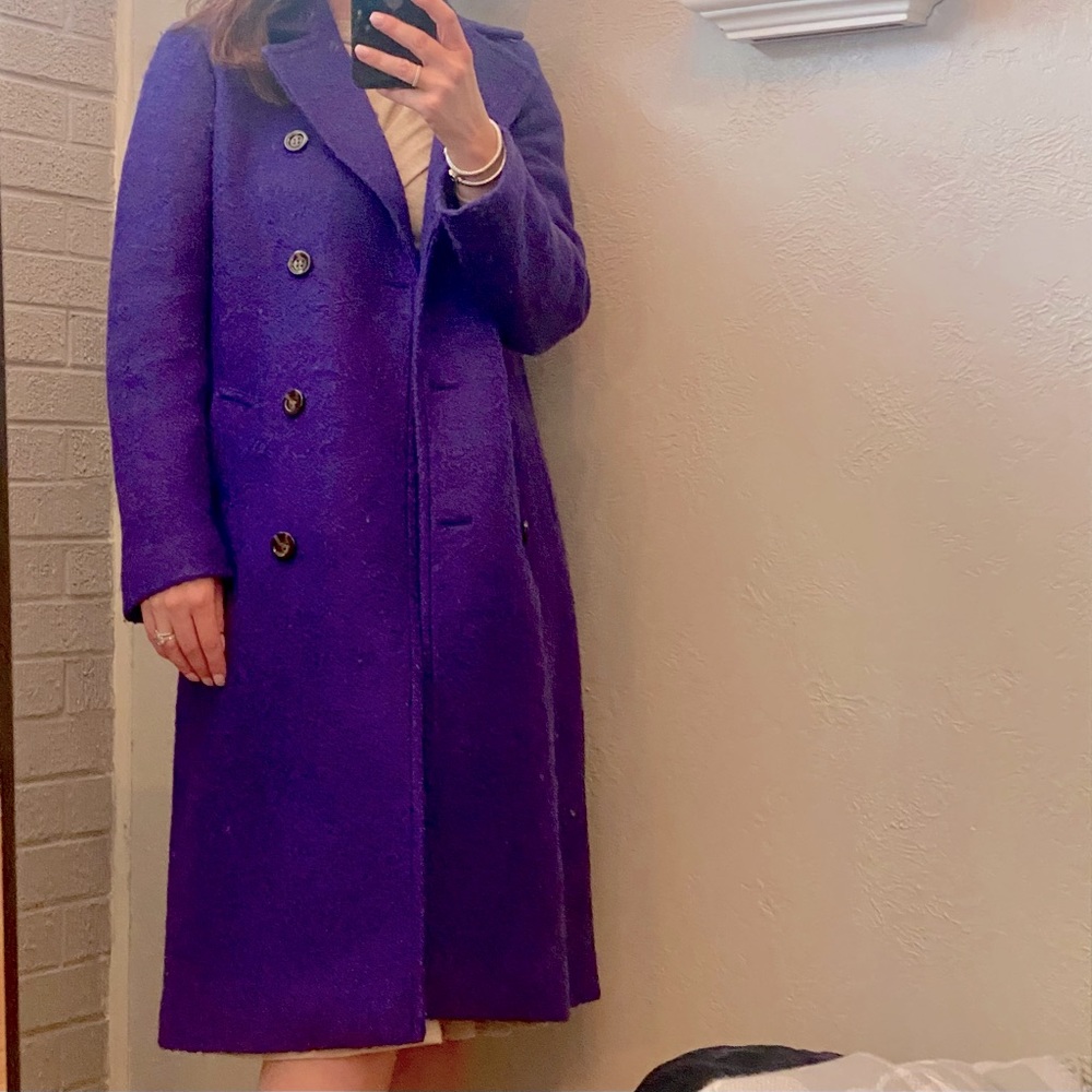 Ann Taylor small pea coat in purple